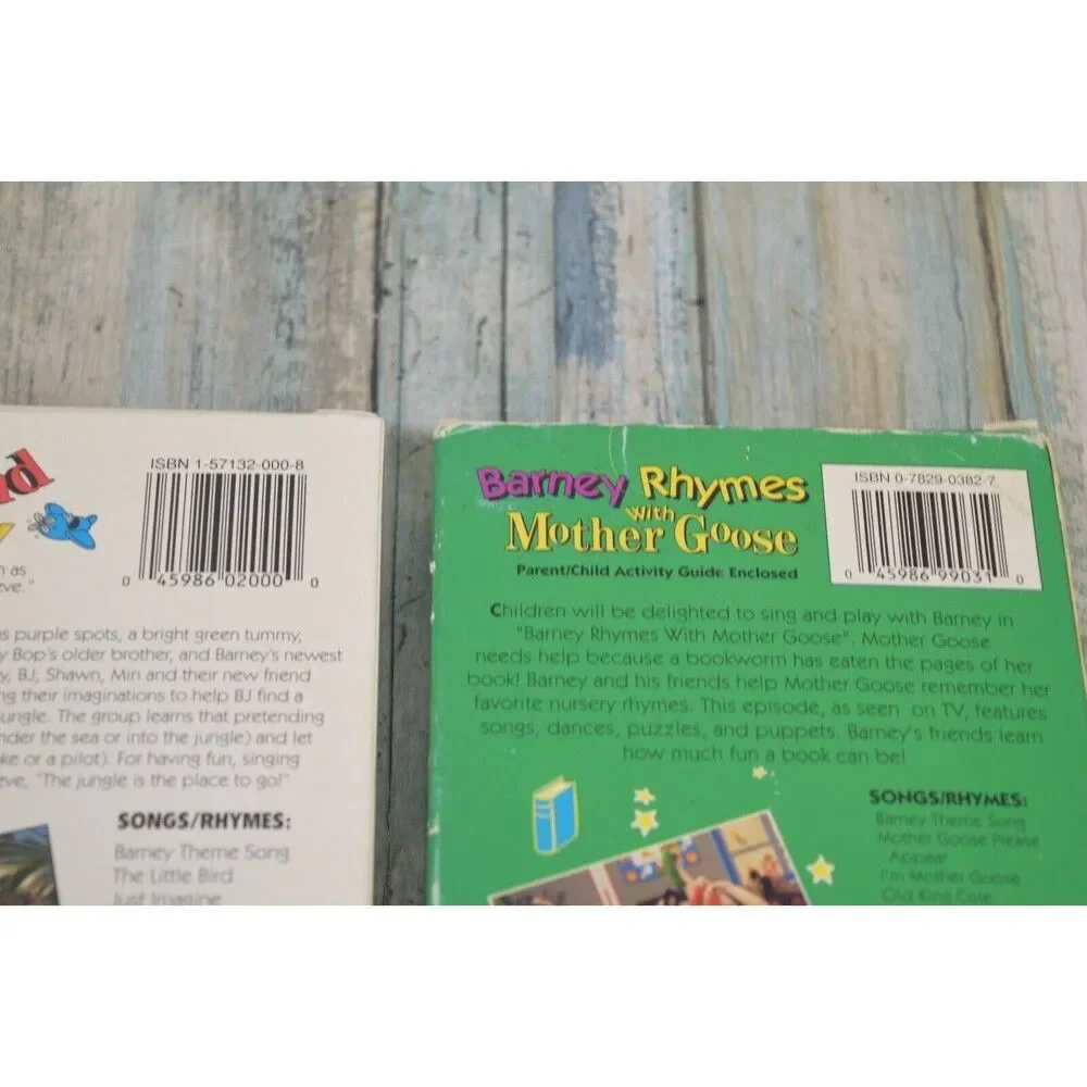 Barney Rhymes With Mother Goose & Lets Pretend With Barney VHS Bundle TESTED